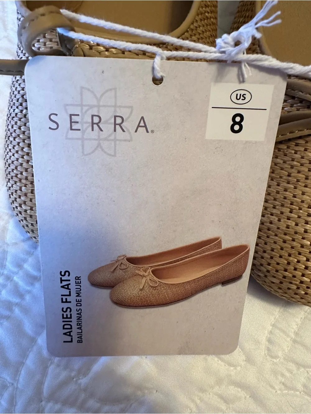 Serra Women's Metallic Gold Woven Ballet Flats with Bow